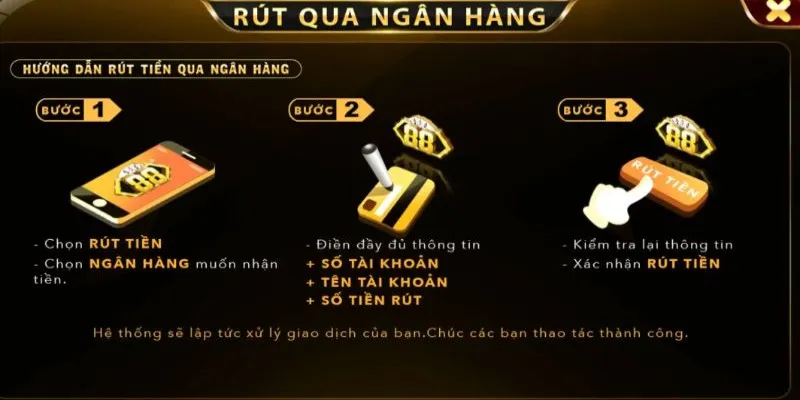 Thao tac rut thuong qua ngan hang sieu nhanh