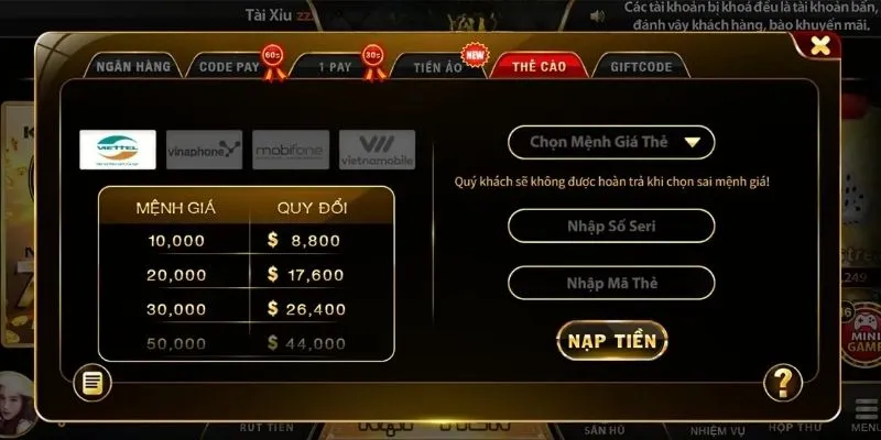 Giao dich the cao GO88