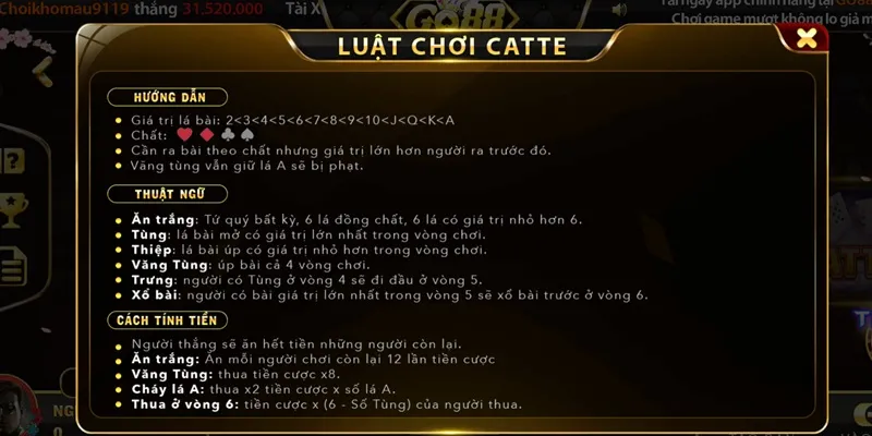 luat choi catte luat choi catte